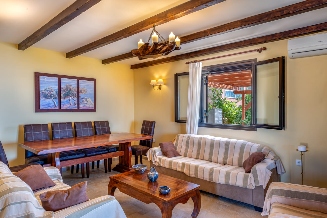 Living room of Villa Harmony in Lourdata, Kefalonia