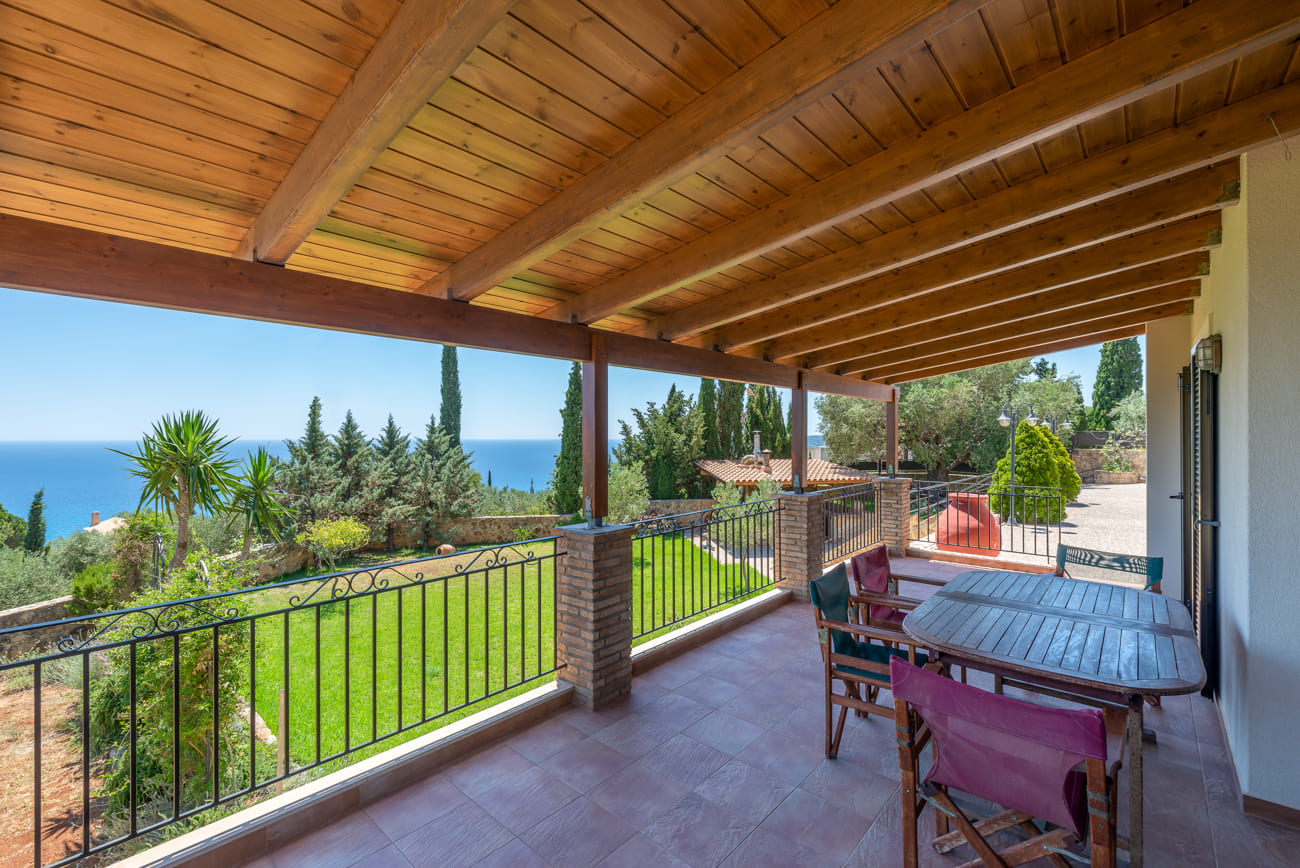 Balcony area of Villa Harmony in Lourdata, Kefalonia