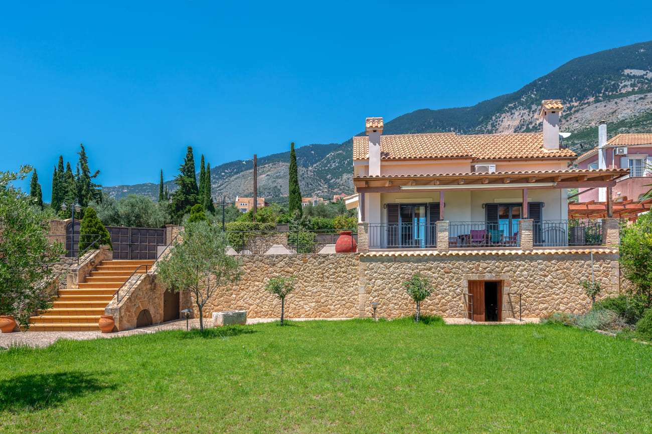 Garden of Villa Harmony in Lourdata, Kefalonia