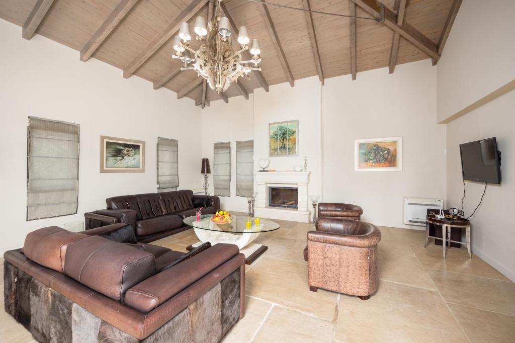 Living room of Pomegranate Tree Villa at Katelios, Kefalonia