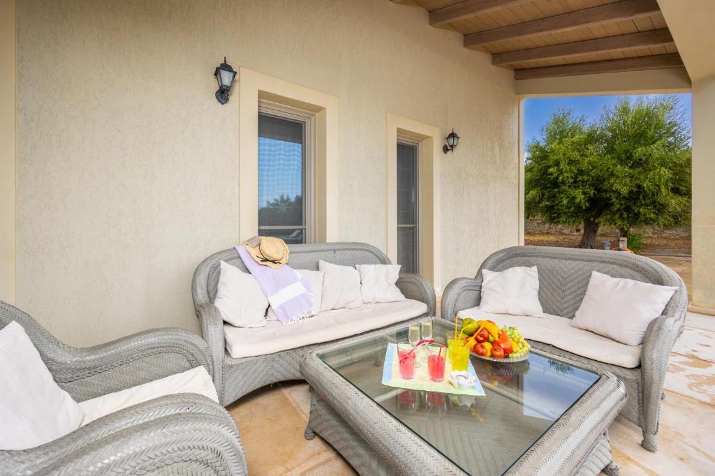 Pool area of Pomegranate Tree Villa at Katelios, Kefalonia