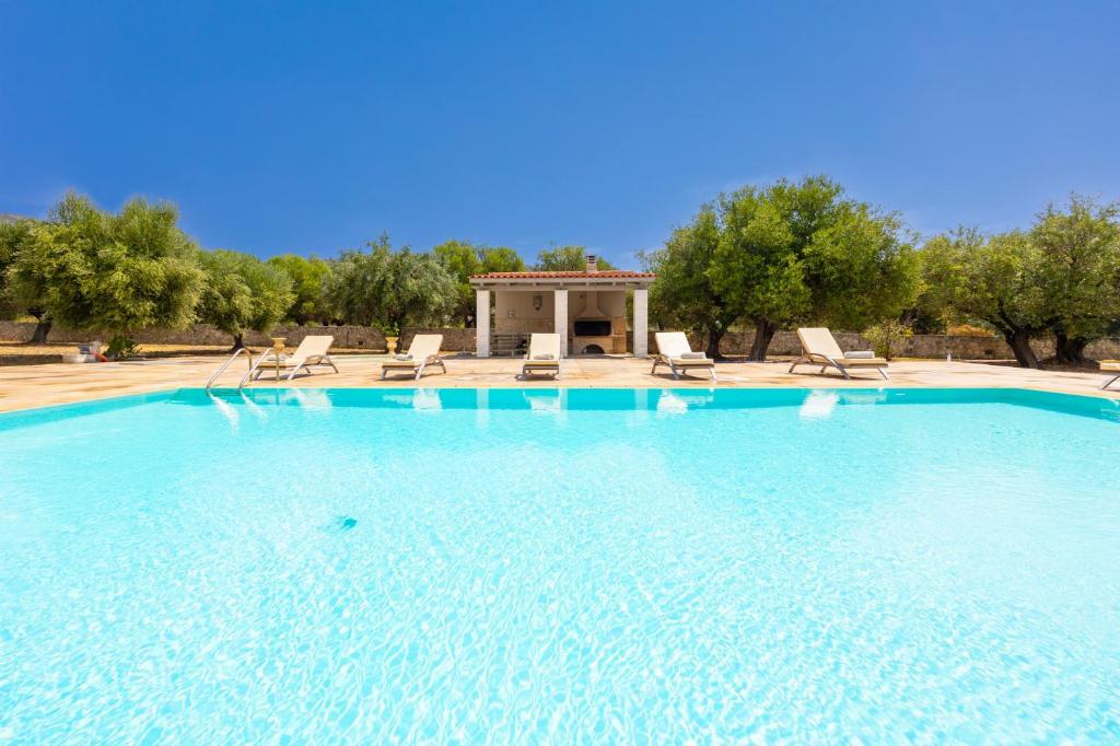 Pool area of Pomegranate Tree Villa at Katelios, Kefalonia